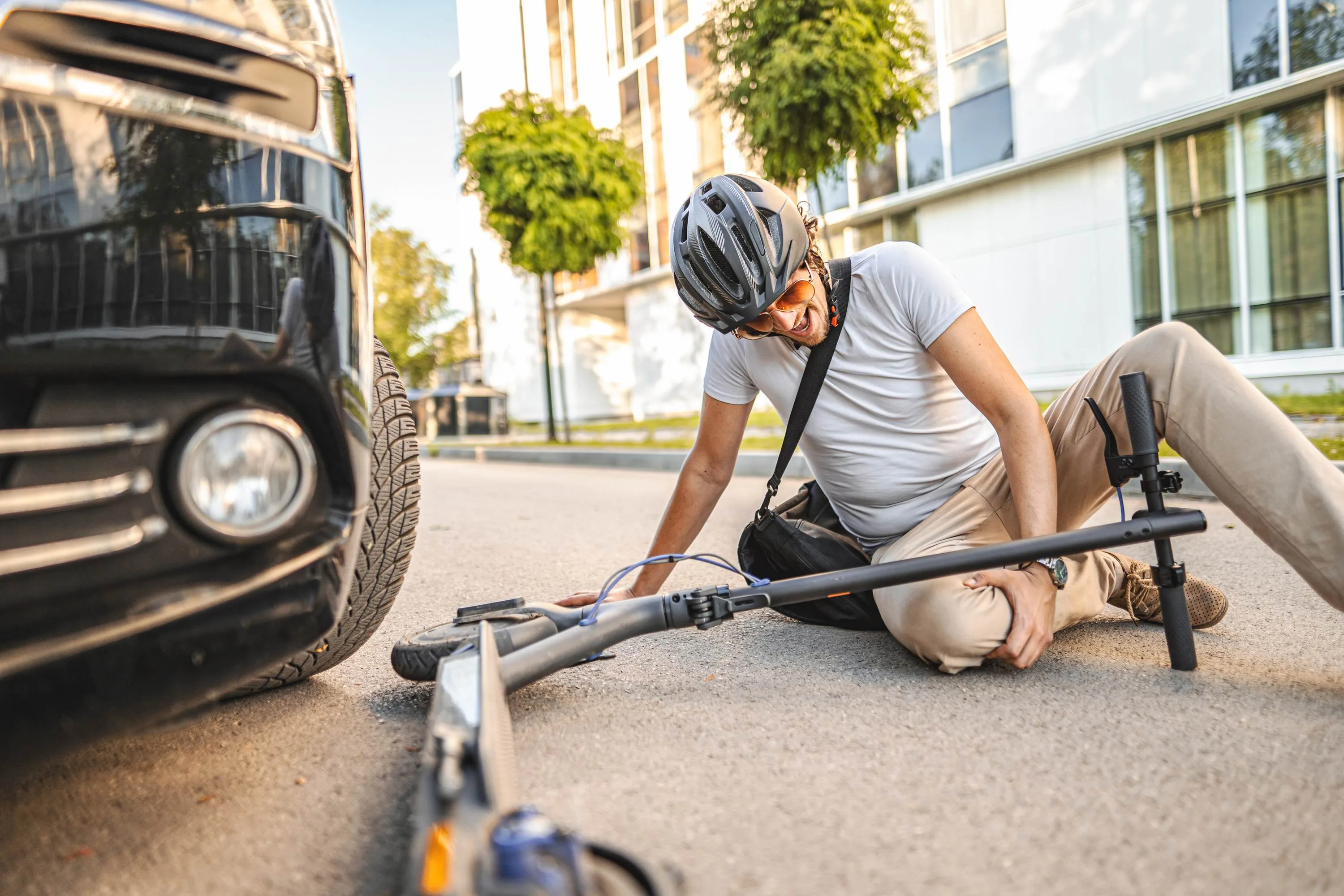An injured cyclist after an accident, the kind of personal injury matter often referred to a specialist