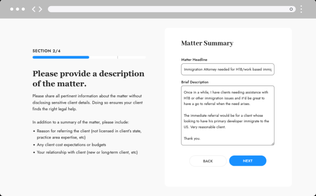 Creating a new referral